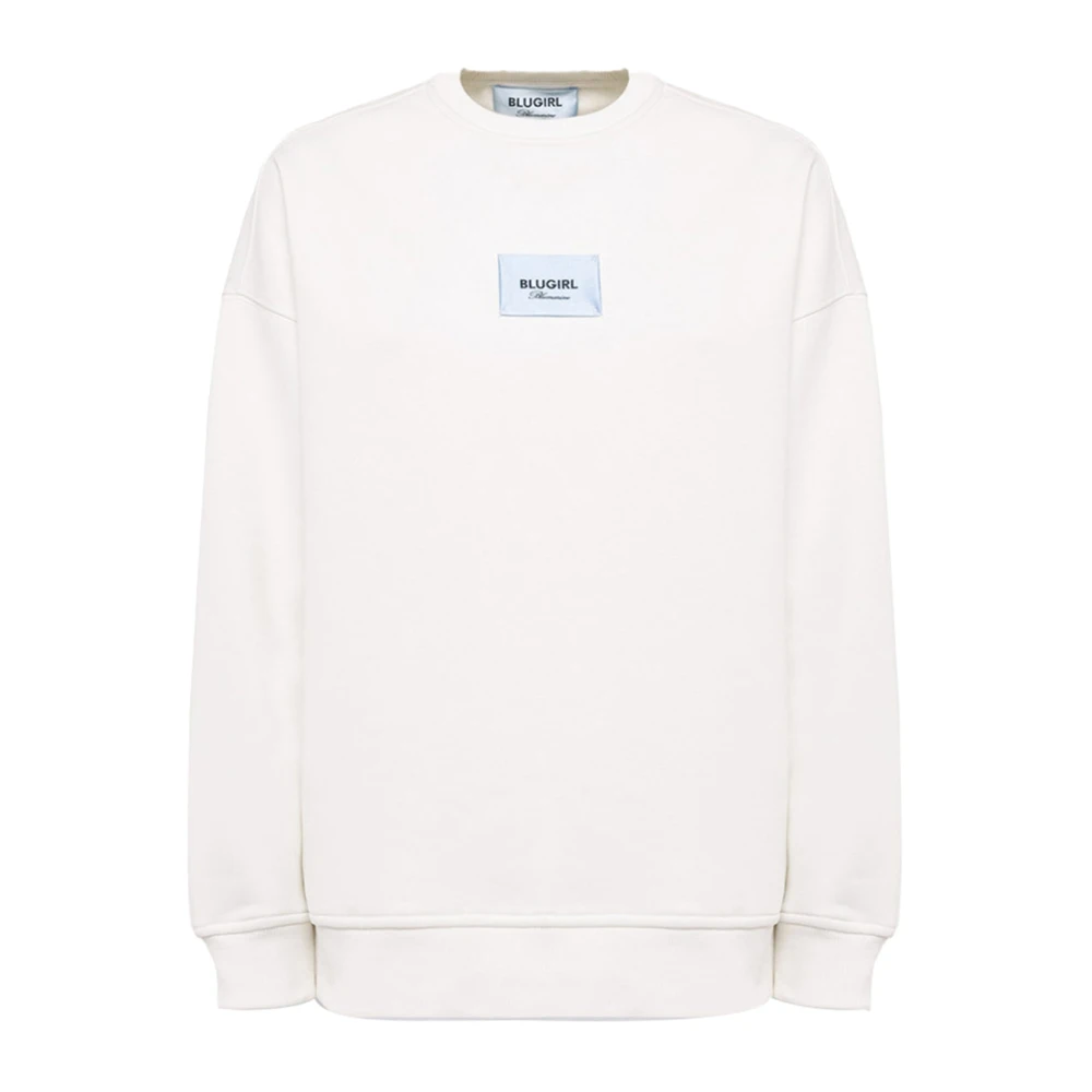Blugirl Front Logo Box Dames Sweatshirt White Dames