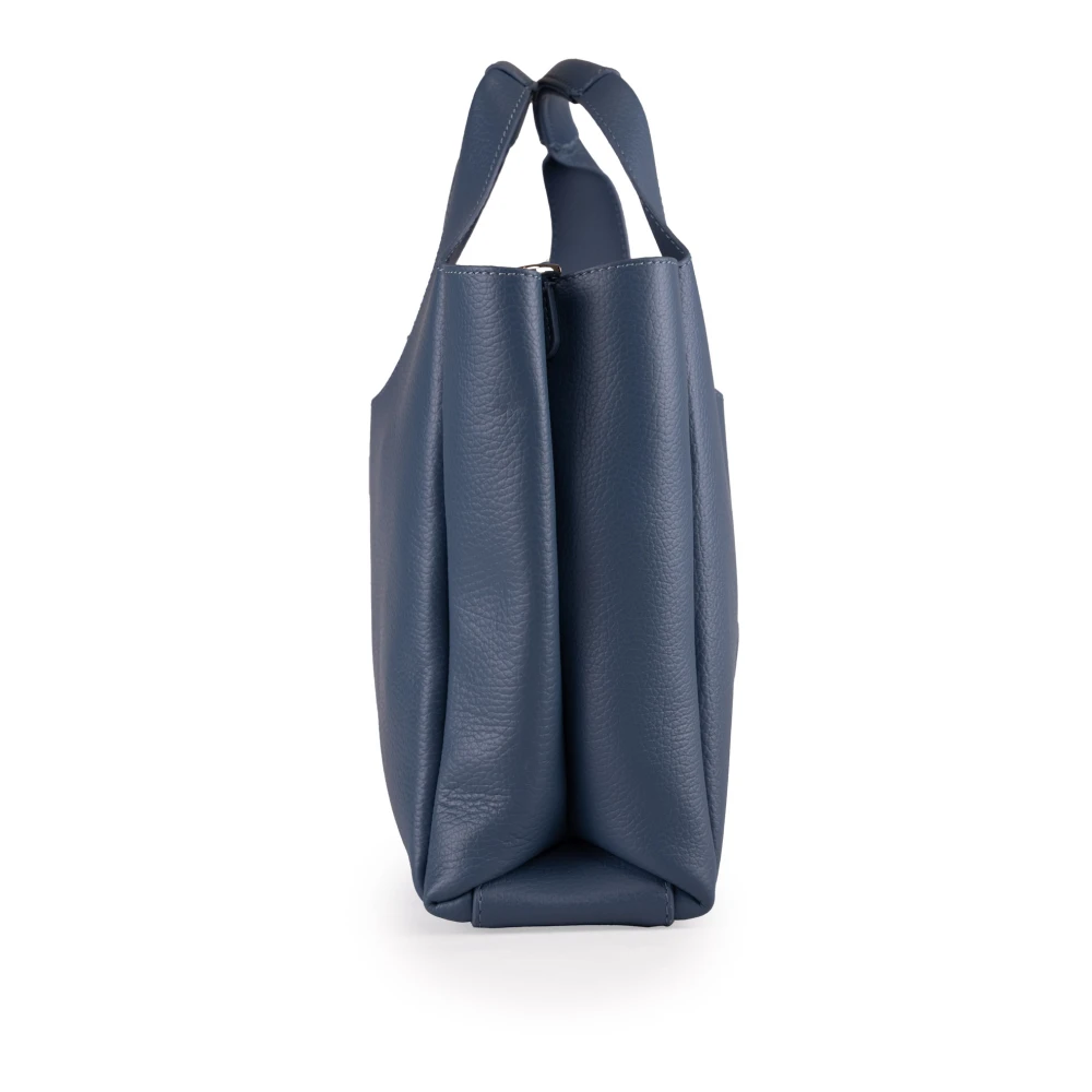 Hogan Blauwe leren shopper tas met interne zakken Blue Dames