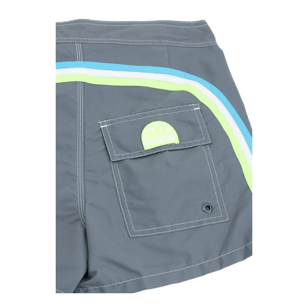 Sundek Heren Vetersluiting Velcro Shorts Gray Heren