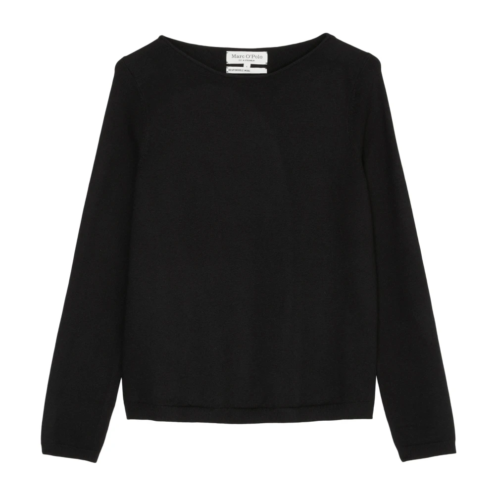 Marc O'Polo Basic gebreide trui normaal Black Dames