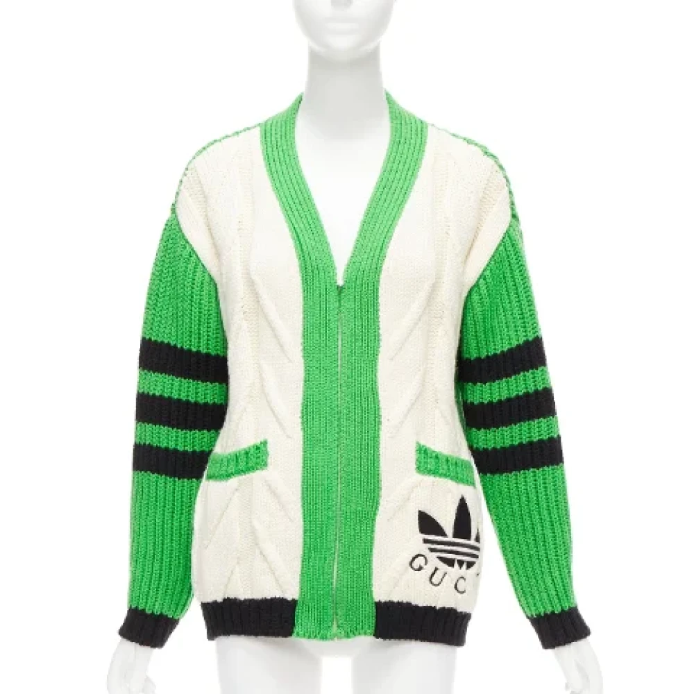 Pre-owned Gronn ull Gucci Cardigan