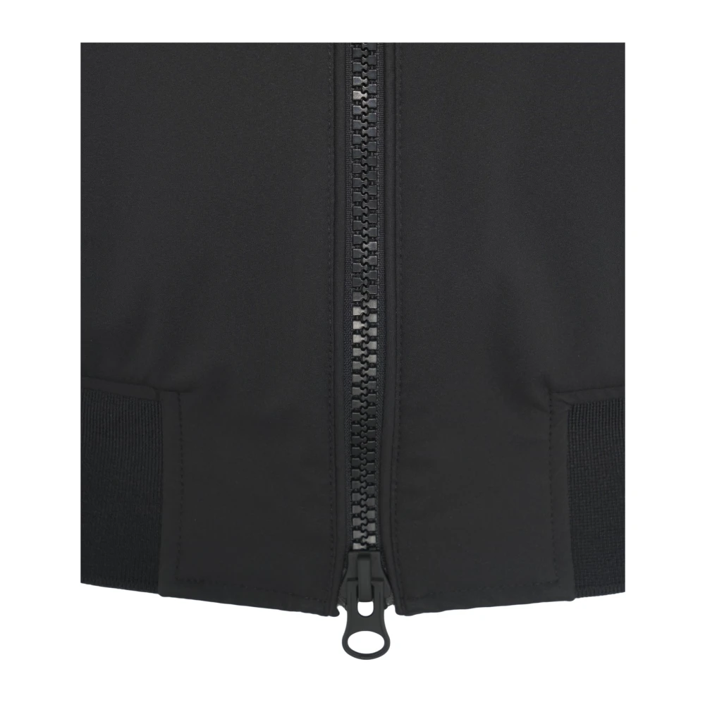 Blauer Zwarte Bomberjack met Batik Print Black Heren