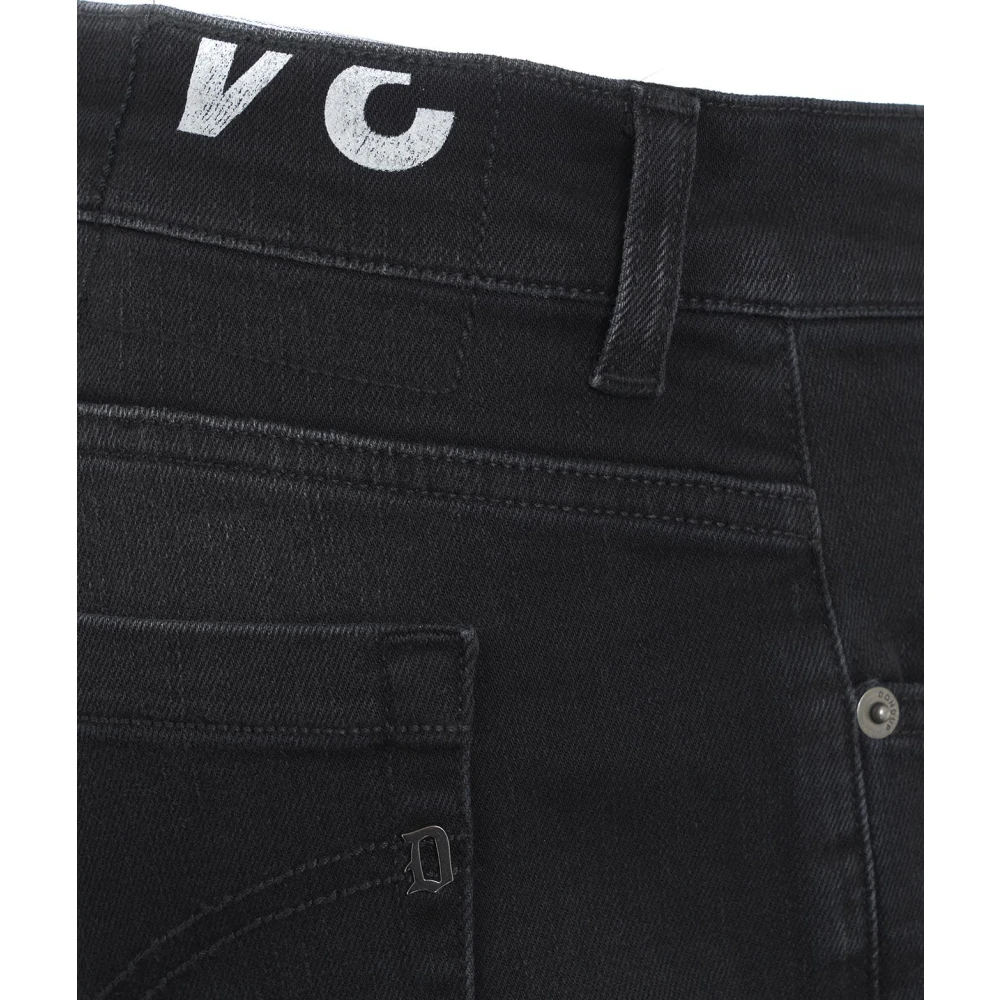 Dondup Skinny Fit Jeans met Logo Details Black Heren