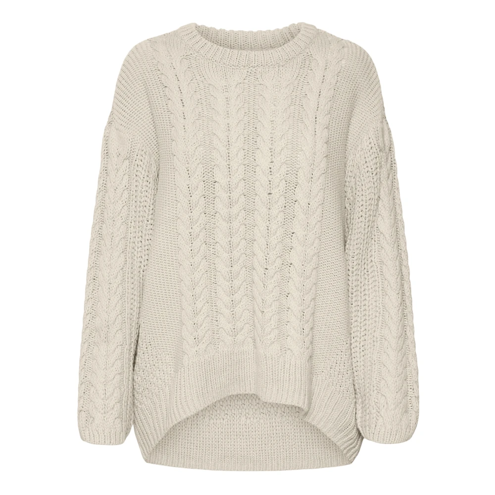 Vero Moda Beige Gebreide Ronde Hals Trui Beige Dames