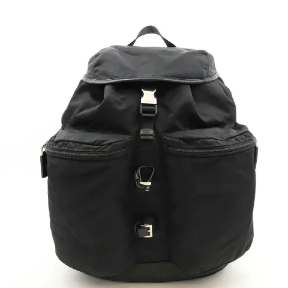 Prada Vintage Pre-owned Canvas backpacks Black Dames