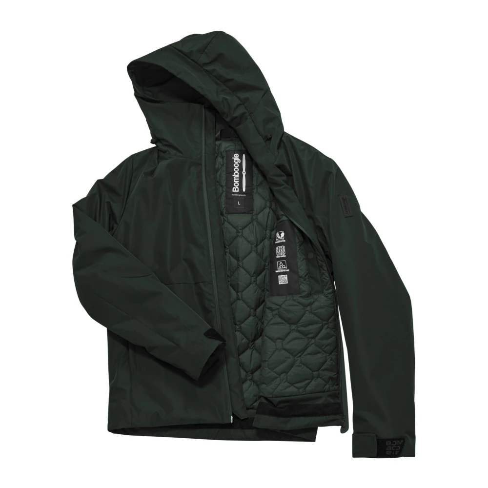 BomBoogie PrimaLoft Gewatteerde Hoodie Jas Green Heren