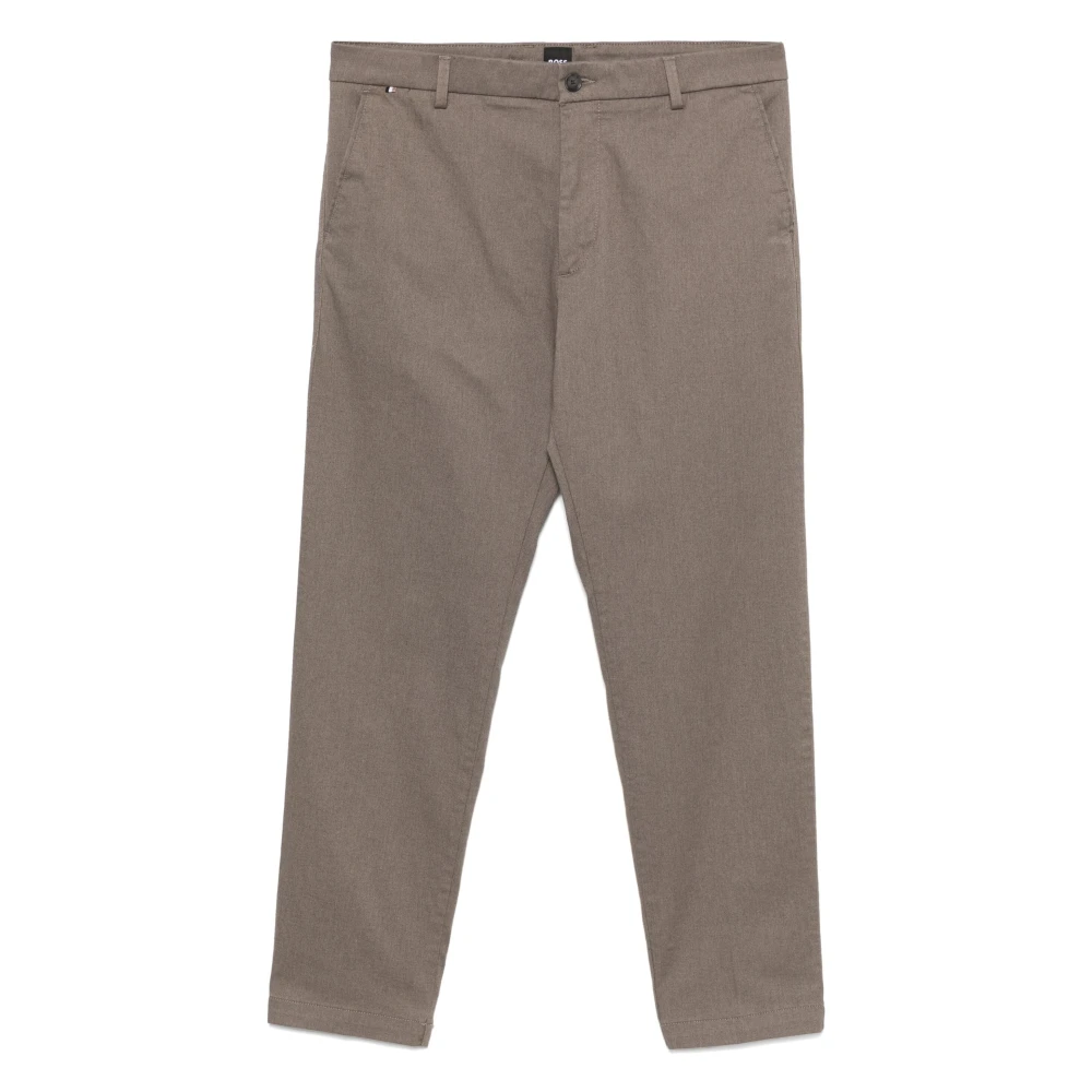 Hugo Boss Slim Fit Katoenmix Broek Beige Heren