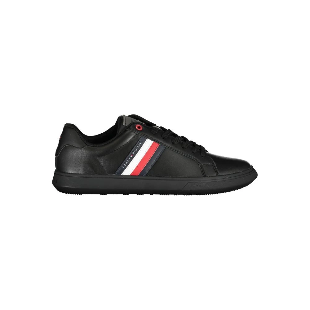 Tommy Hilfiger Snygga svarta sneakers med ikoniska detaljer Black, Herr