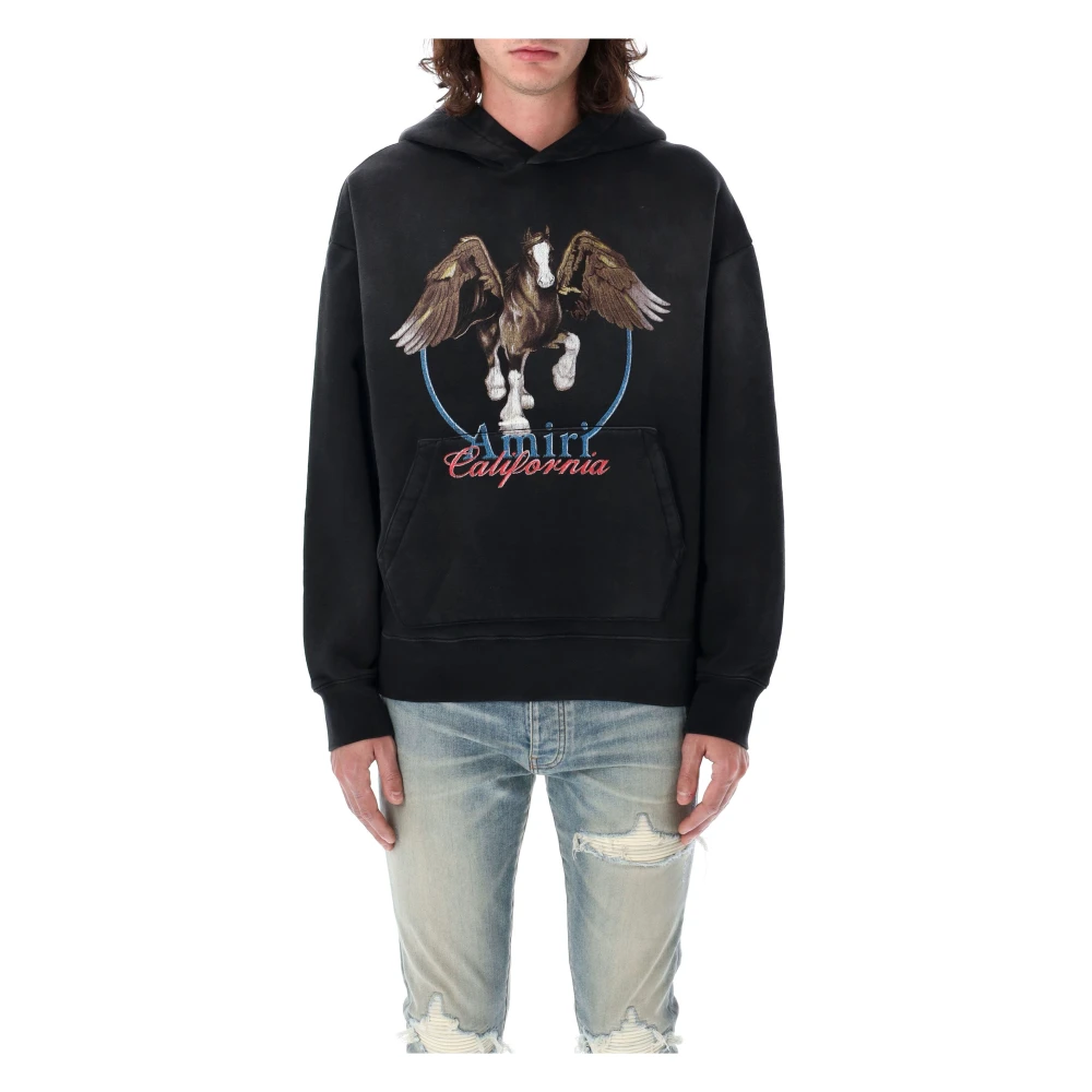 Amiri Vintage Pegasus Hoodie Black Heren