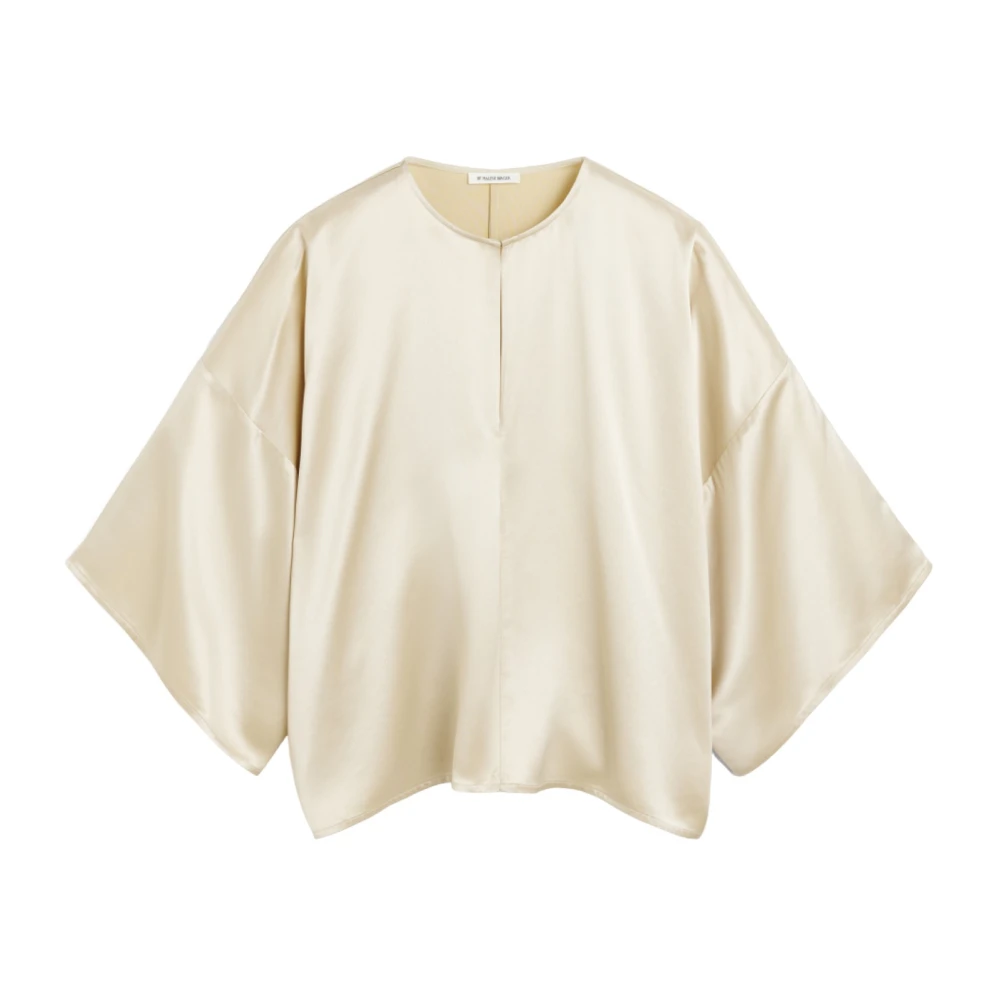 By Malene Birger Satijnen Blouse met Wijde Mouwen By Herenne Birger Beige Dames