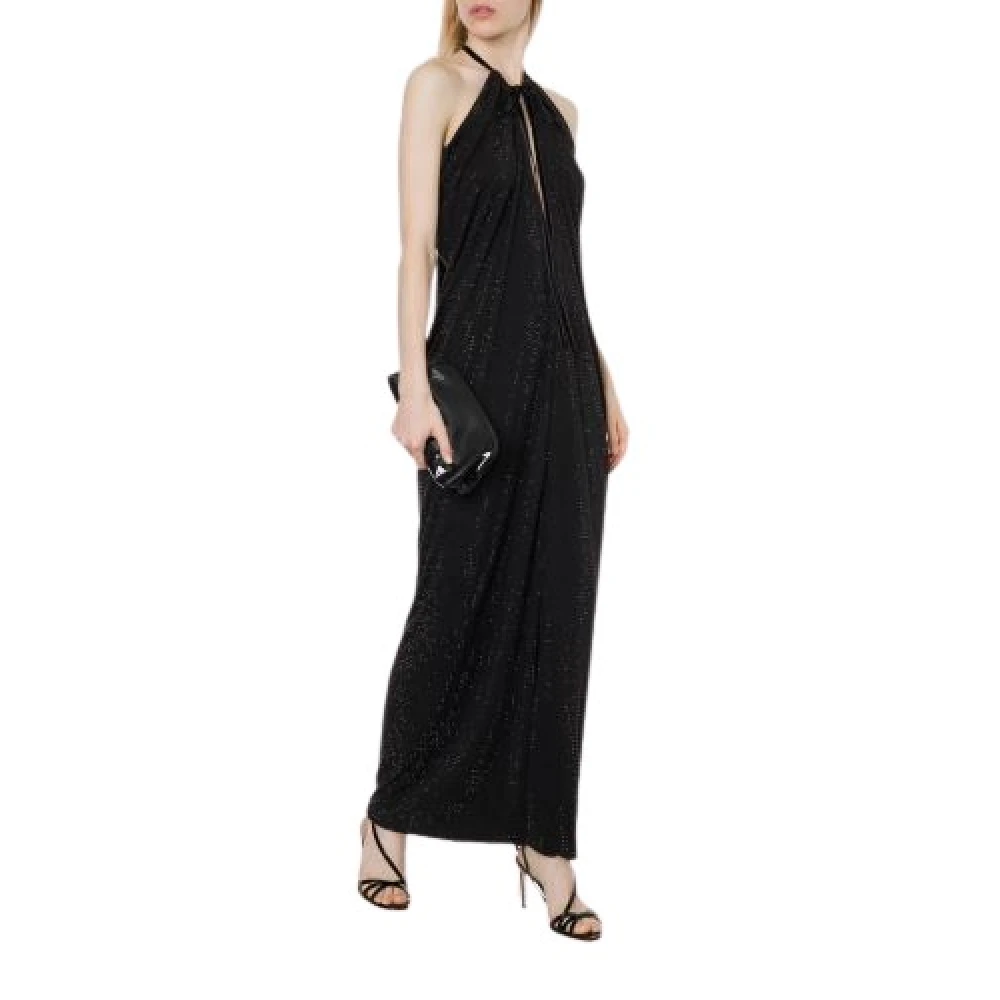Philosophy di Lorenzo Serafini Lange Jersey Jurk met Strass Black Dames