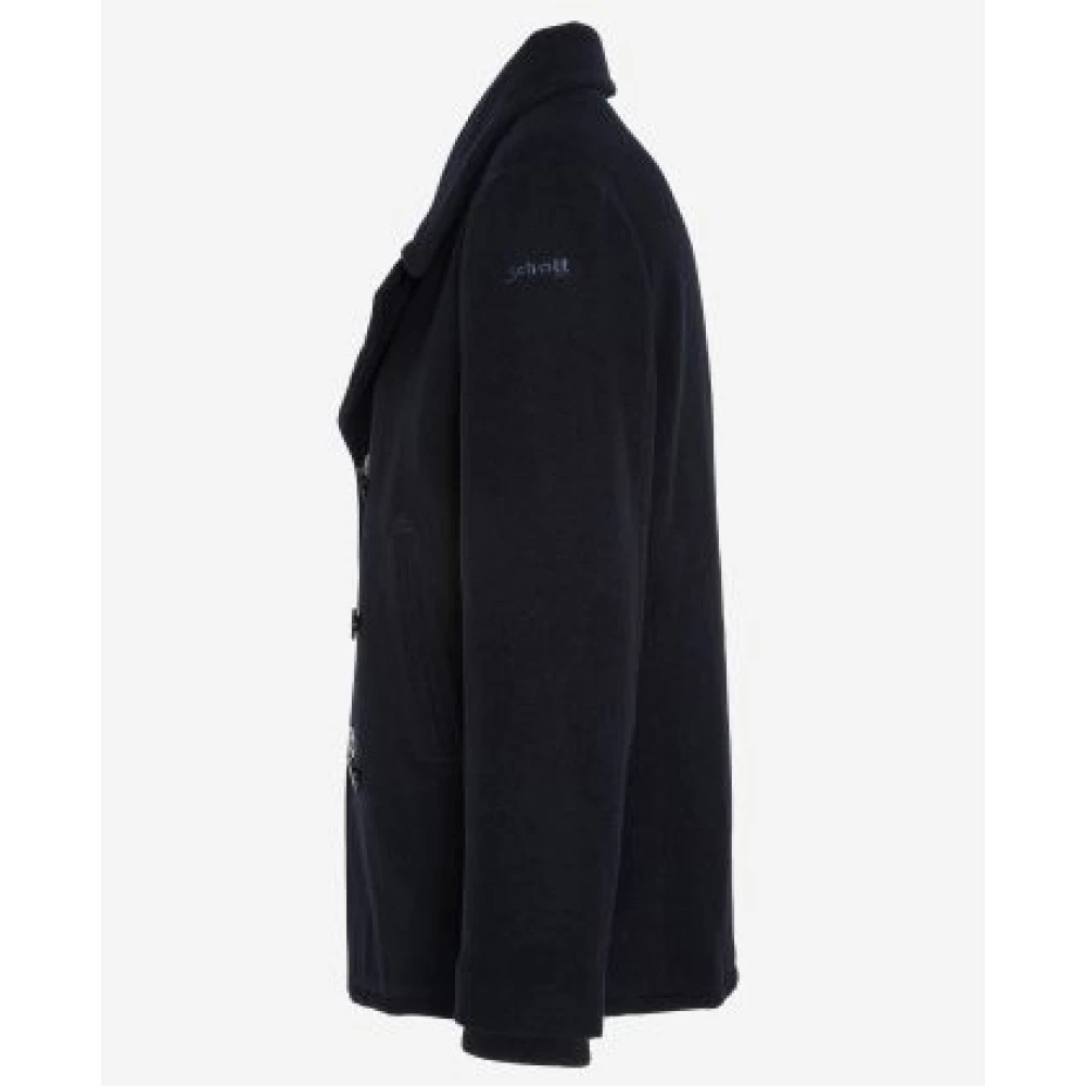 Schott NYC Donkerblauwe wollen Caban jas Blue Heren