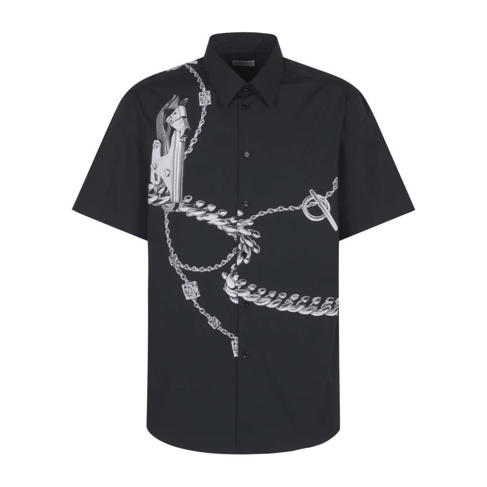Burberry Casual korte mouw overhemd Black Heren