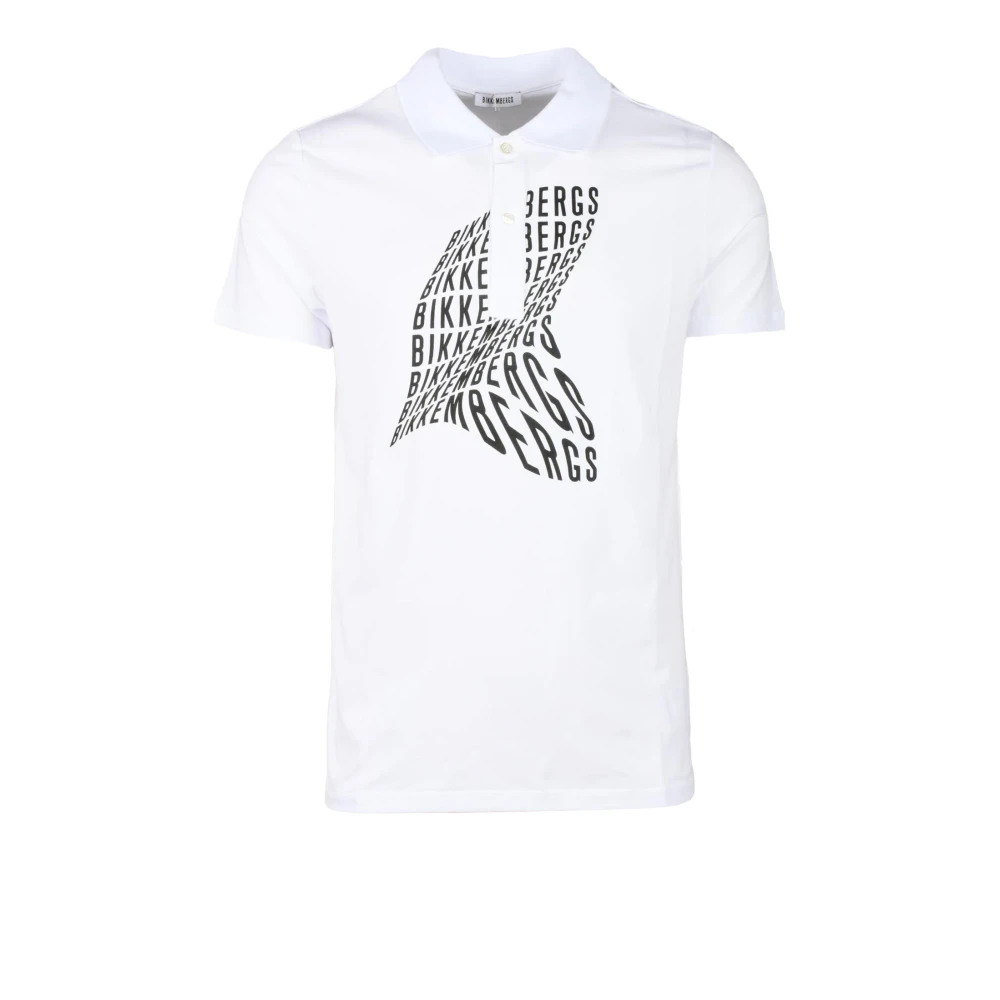 Bikkembergs Katoen Elastaan Polo Shirt White Heren