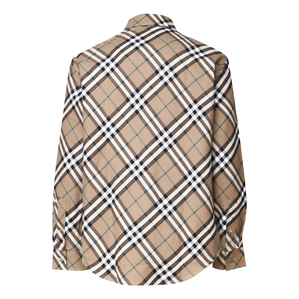Burberry Klassieke Beige Geruite Overhemd van Katoen Beige Heren
