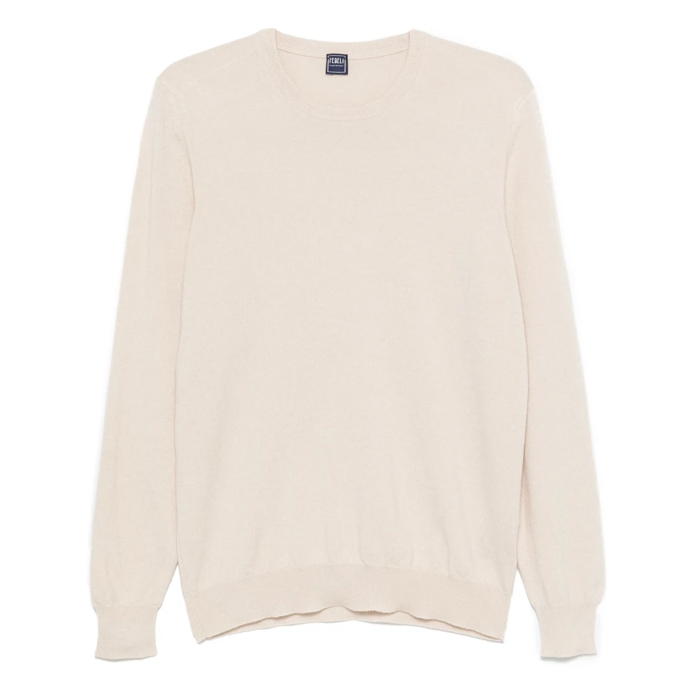 Fedeli Luxe Cashmere Crew-Neck Gebreide kleding Beige Heren