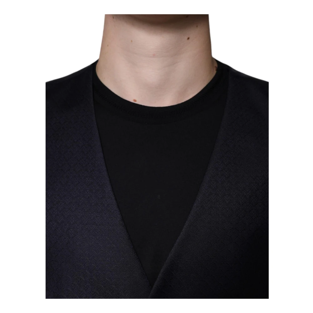 Dolce & Gabbana Zwarte Wollen Blend Vestjurk Black Heren