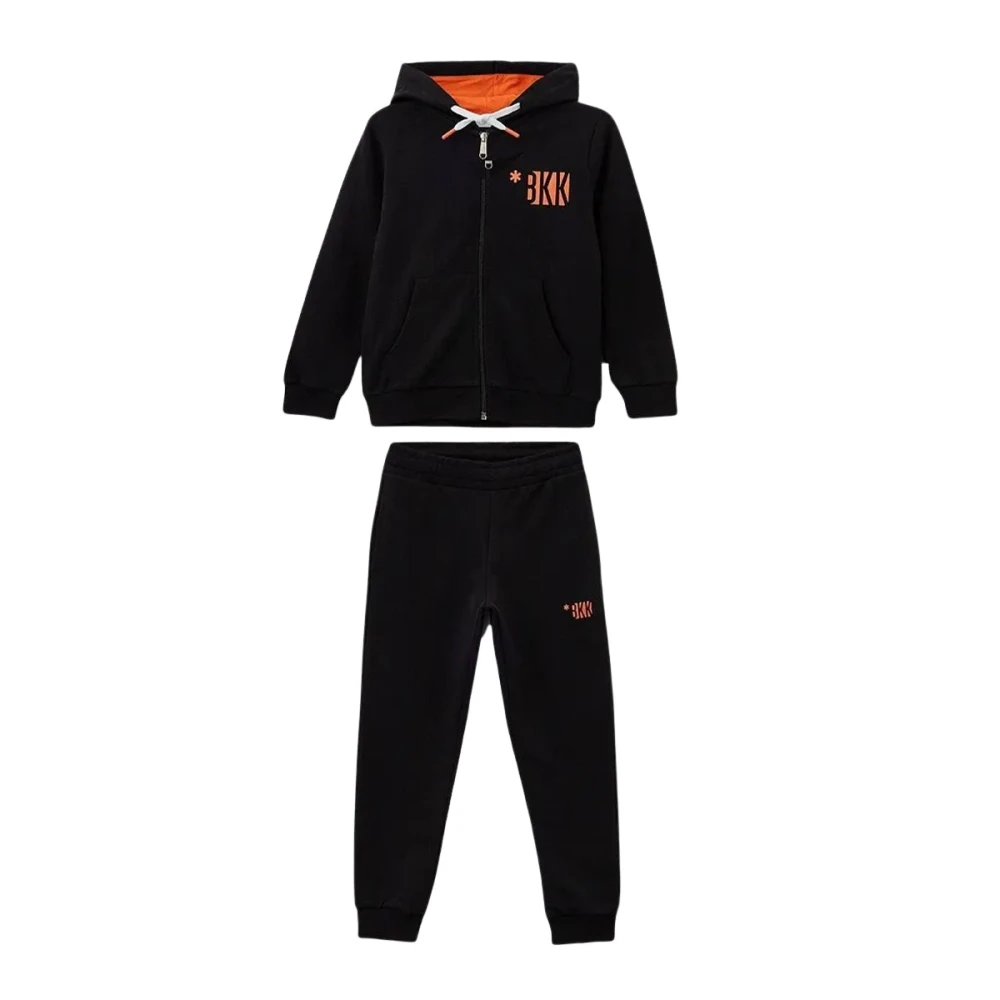 Bikkembergs Hoodie och Jogging Set med Dragkedja Black, Unisex