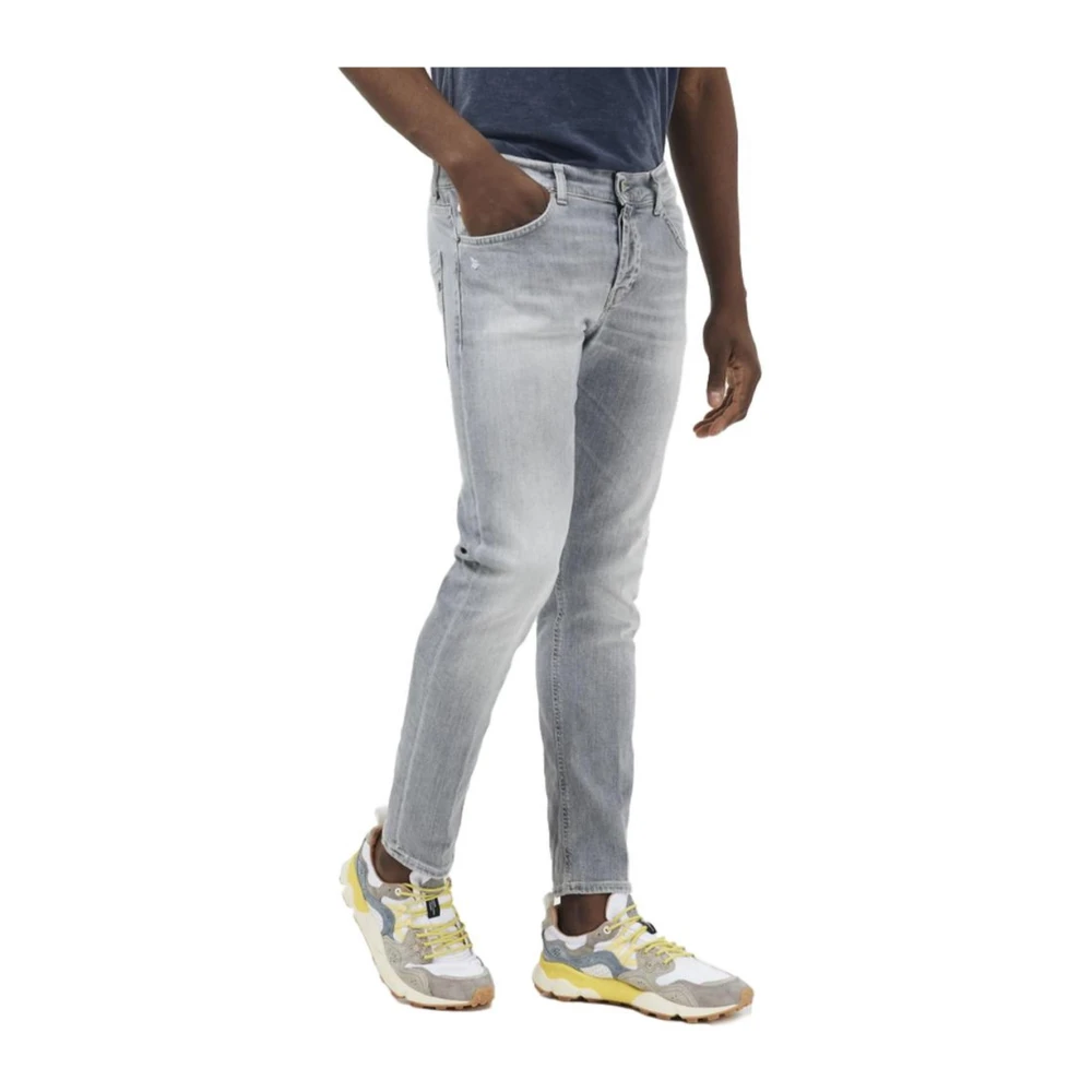 Dondup Grijze Stretch Denim Broek Italië Gray Heren