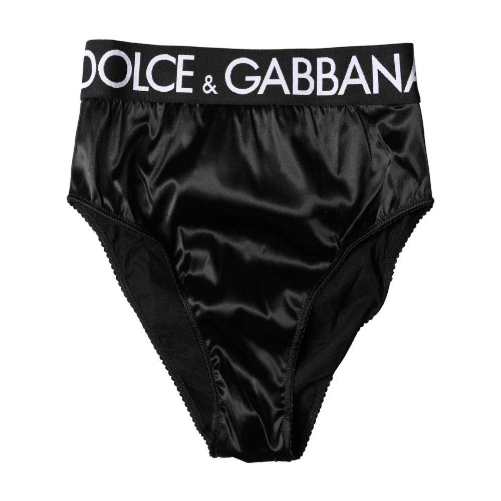 Dolce & Gabbana Femme Noir Sous-Vêtements, Taille: 38 Fr Culotte Haute En Satin