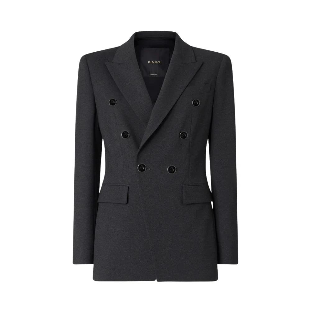 Pinko Donna Grigio Giacca Blazer Doppiopetto Hibiscus - Immagine 6