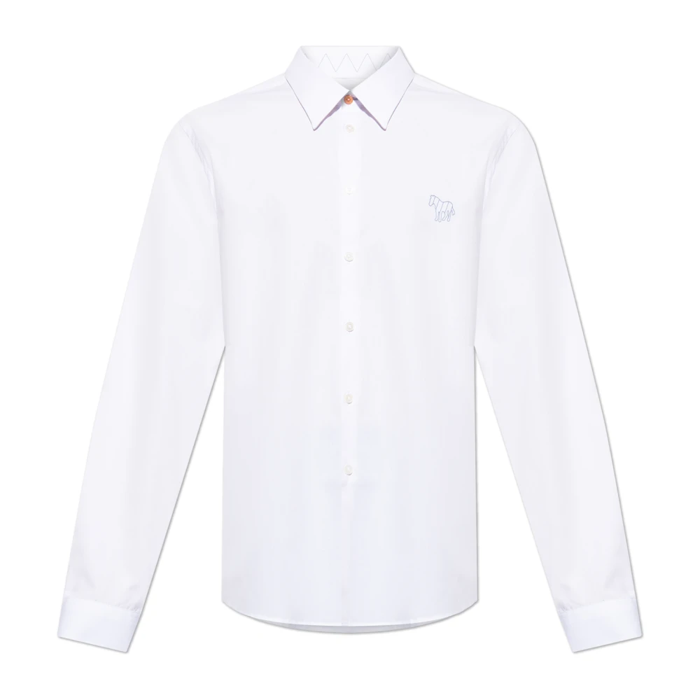 PS By Paul Smith Katoenen shirt met geborduurd logo White Heren