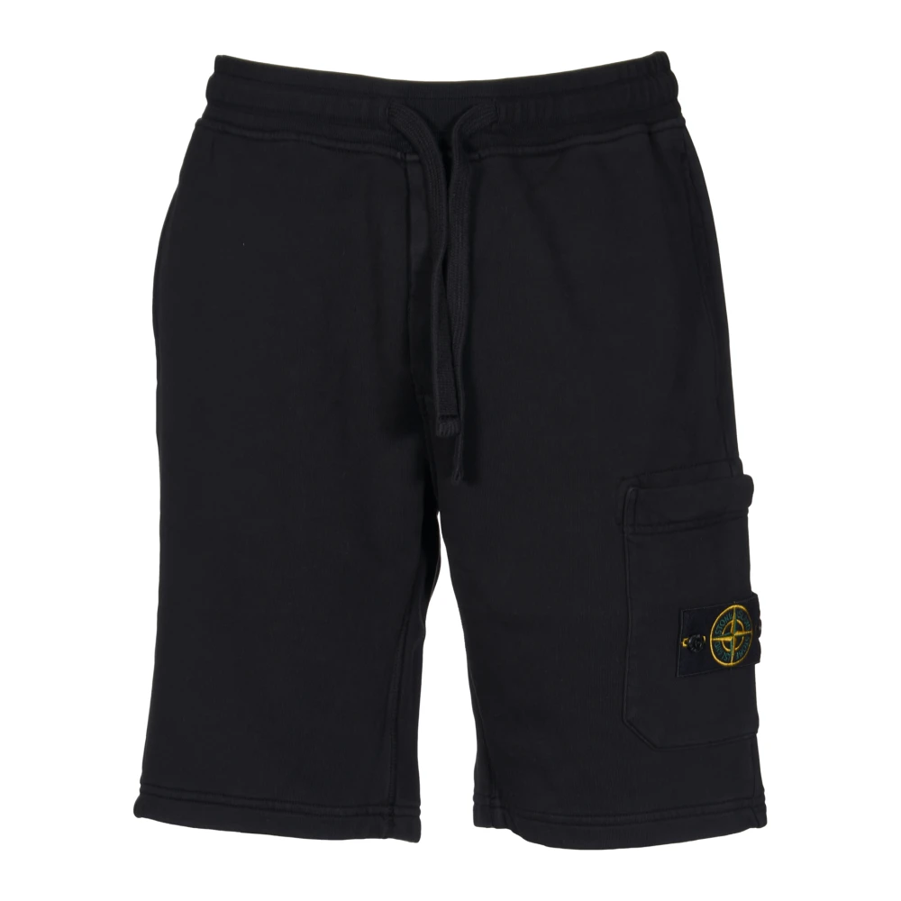 Stone Island Zwarte Cargo Bermuda Shorts Black Heren
