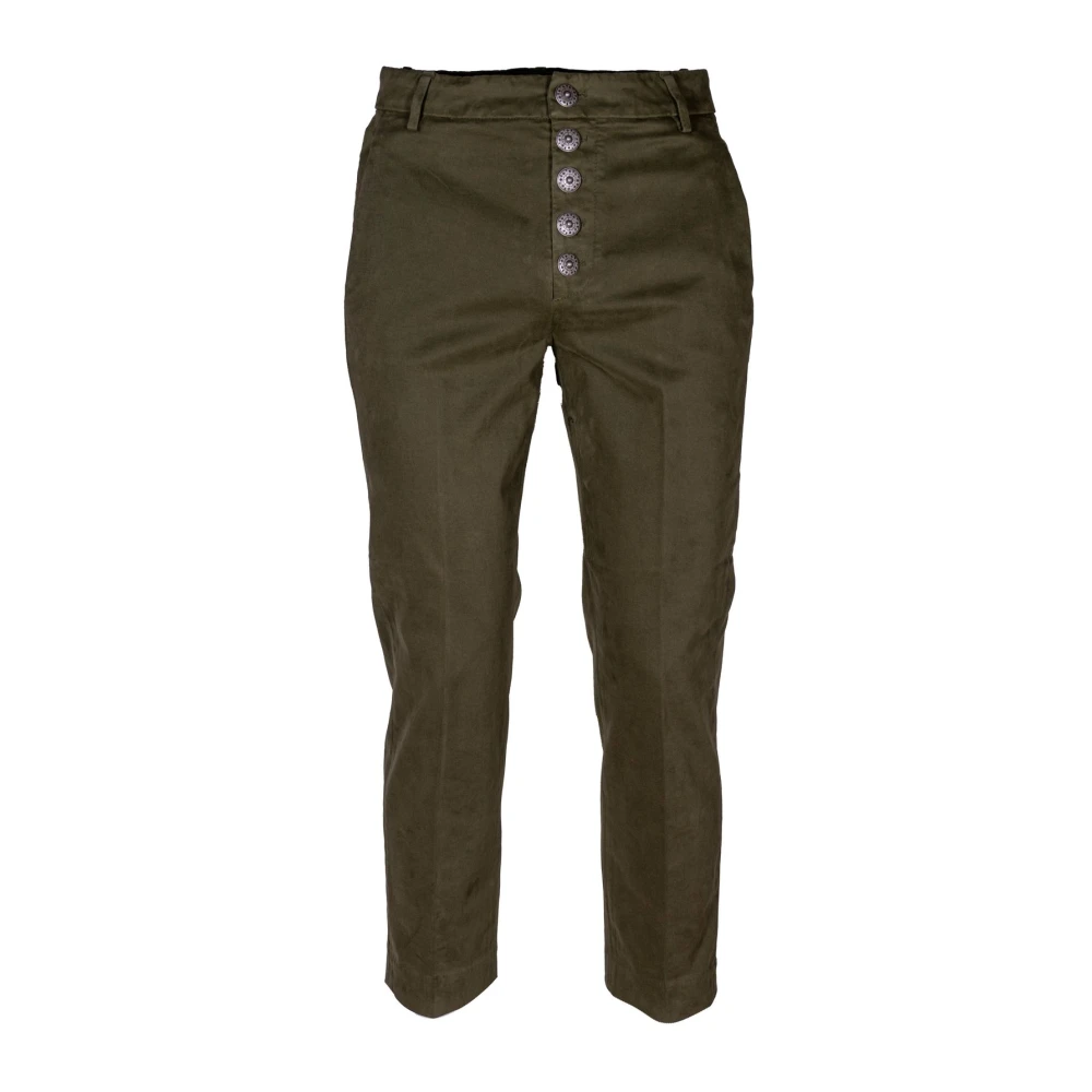 Dondup Stijlvolle Cropped Broeken voor Vrouwen Green Dames