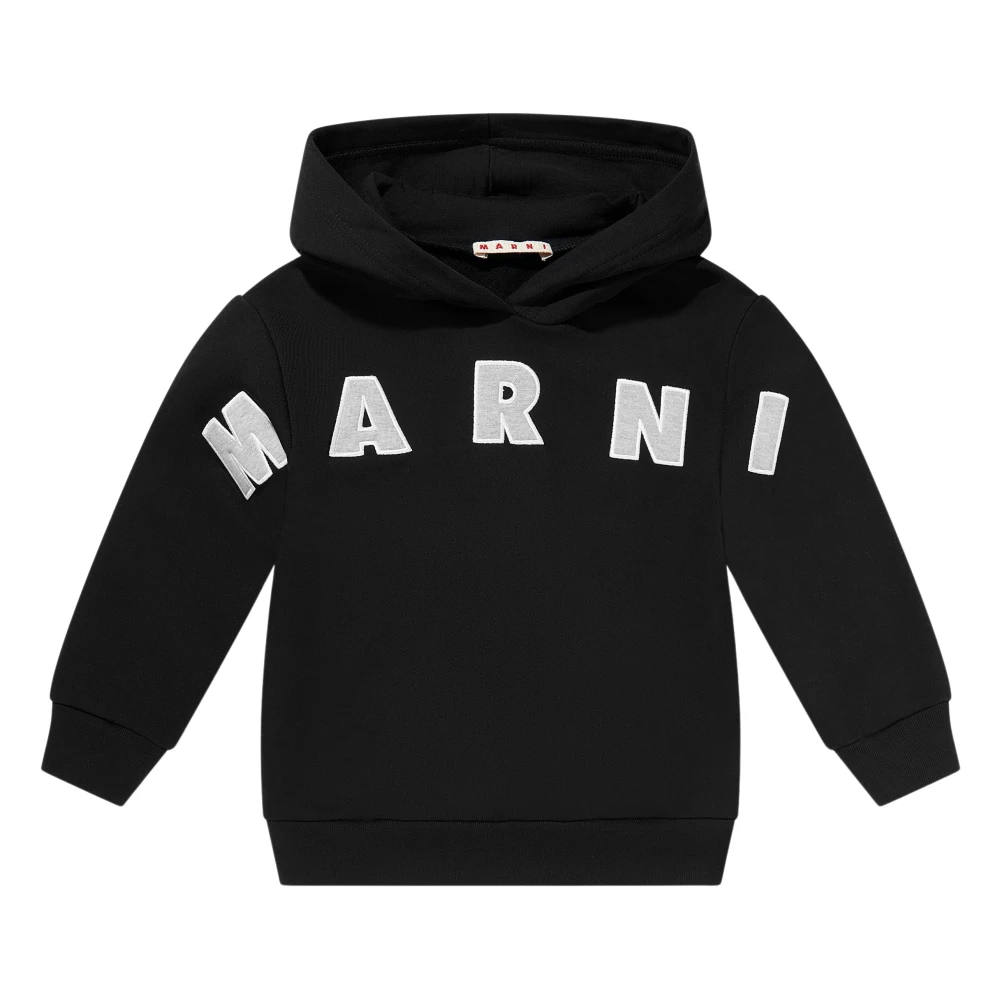Marni Unisex Kids Black Logo Hoodie - Kids Sweatshirts - 8 Y - Kids