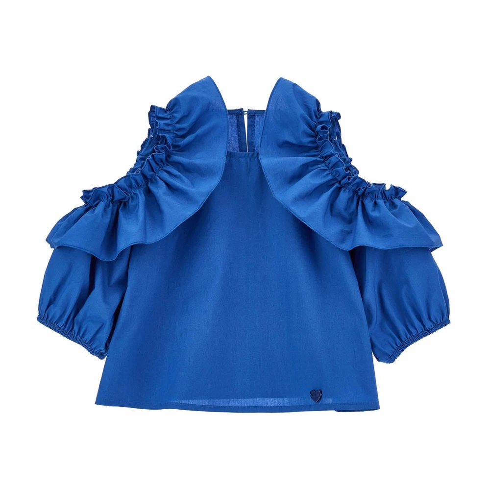 Monnalisa Girls Blue Top - Kids Blouses - 10 Y - Kids