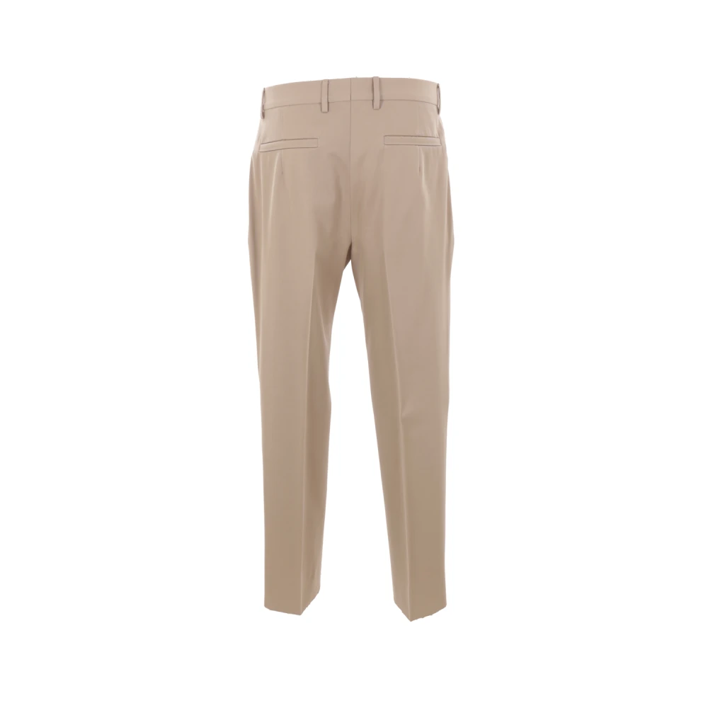 Ermenegildo Zegna Beige Katoen Wol Straight-Leg Broek Beige Heren