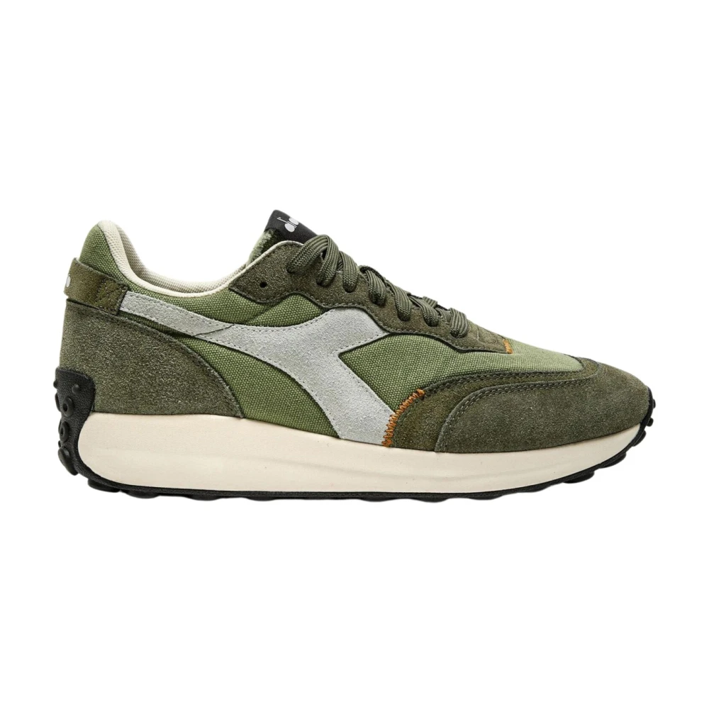 Diadora Men's Green Sneakers, 11 1/2 Uk, Suede Running Shoes