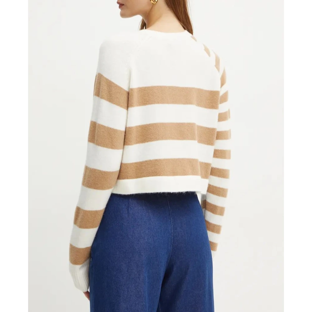Twinset Gestreepte Vest met Ovaal Patroon Beige Dames