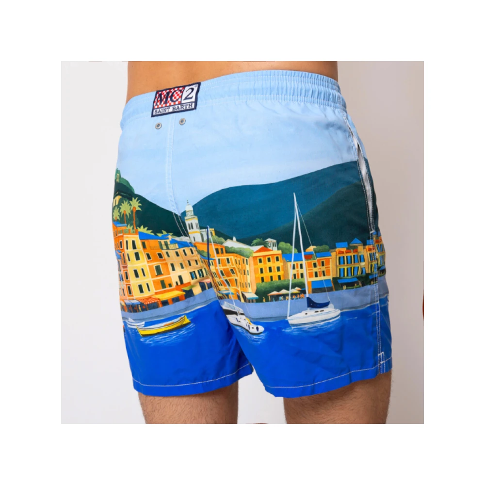MC2 Saint Barth Blauwe Portofino Patroon Zwembroek Multicolor Heren