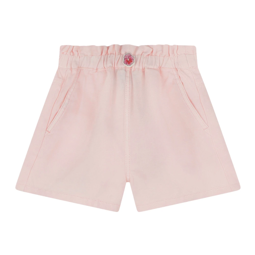 Kenzo Women's Pink Cotton Shorts With Embroidered Pocket