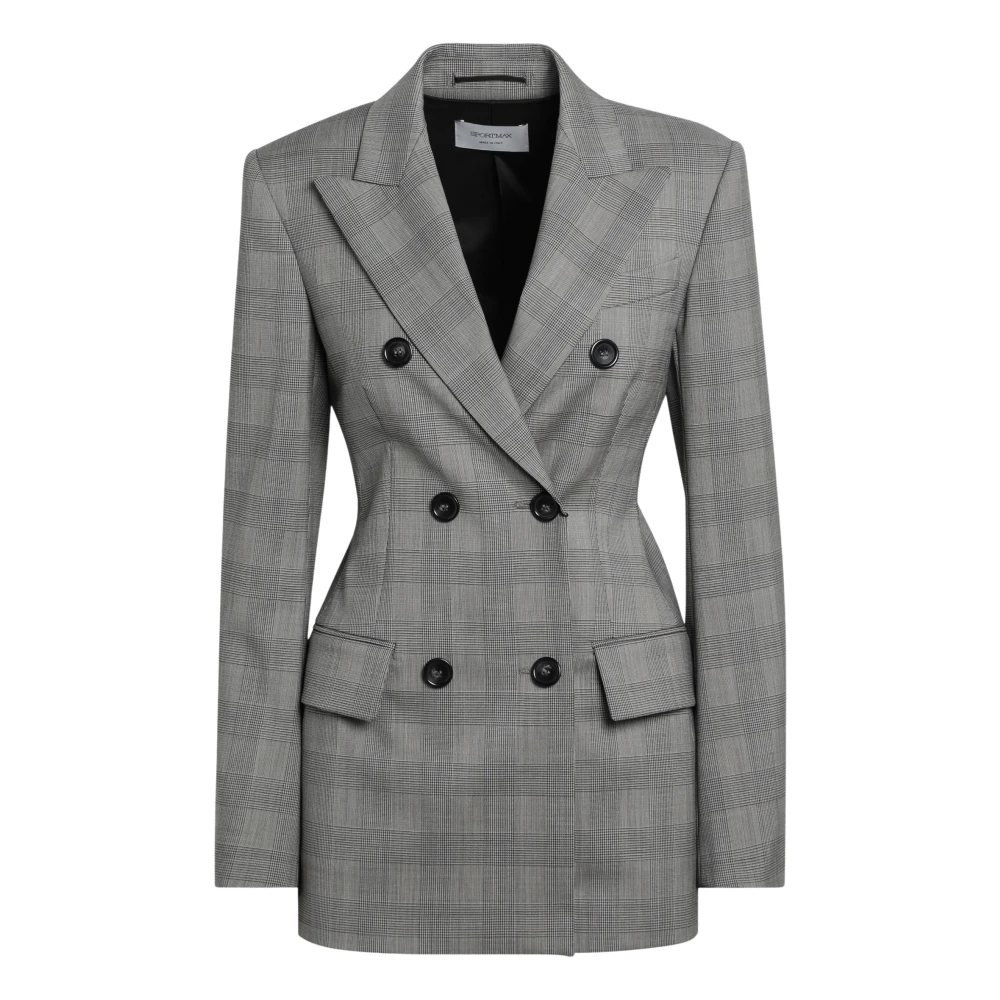 SPORTMAX Dubbelbreasted Jas Gray Dames