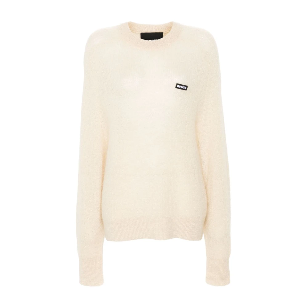Rotate Birger Christensen Beige Gebreide Trui Ronde Hals Beige Dames