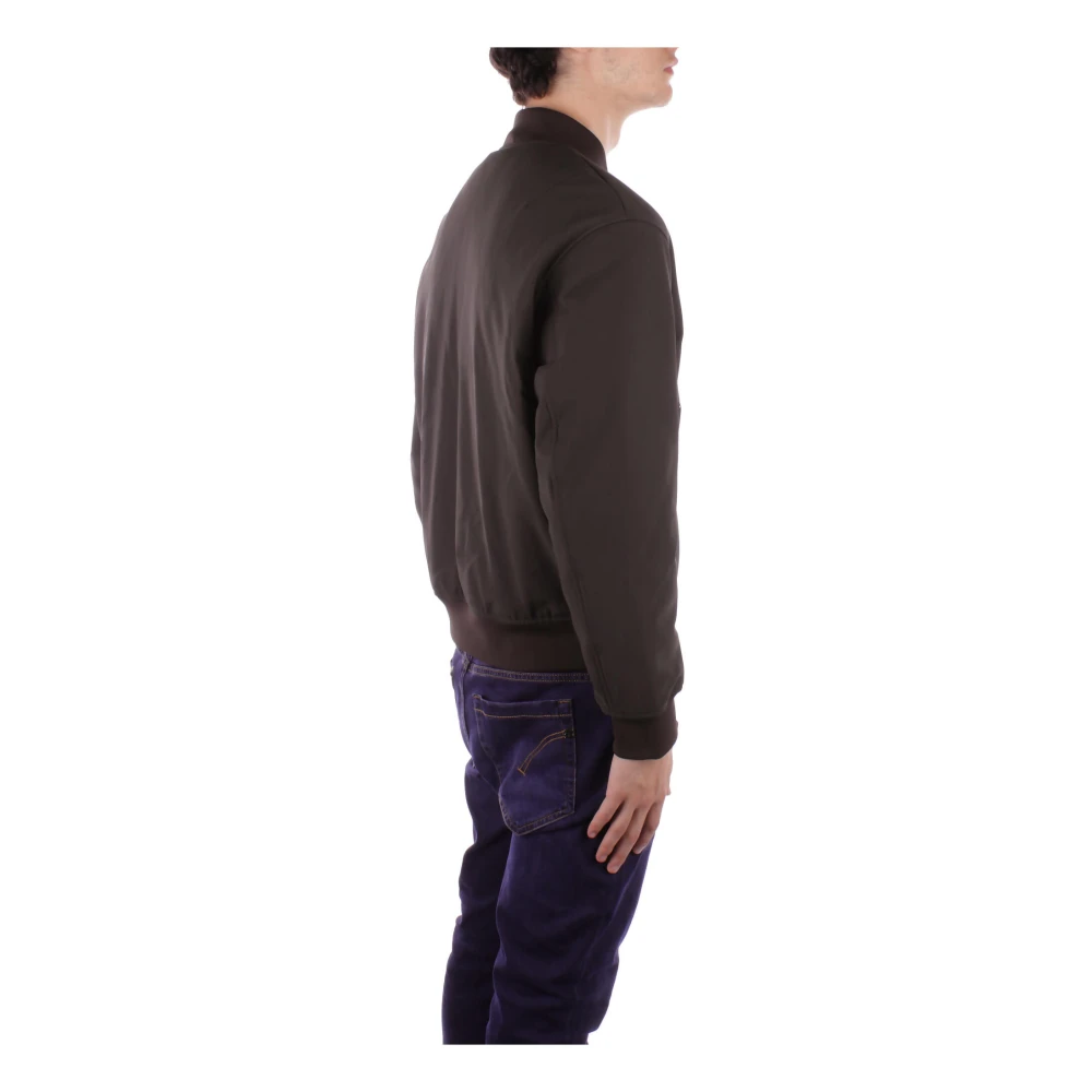 Emporio Armani Groene Jassen met Logo Rits Sluiting Green Heren