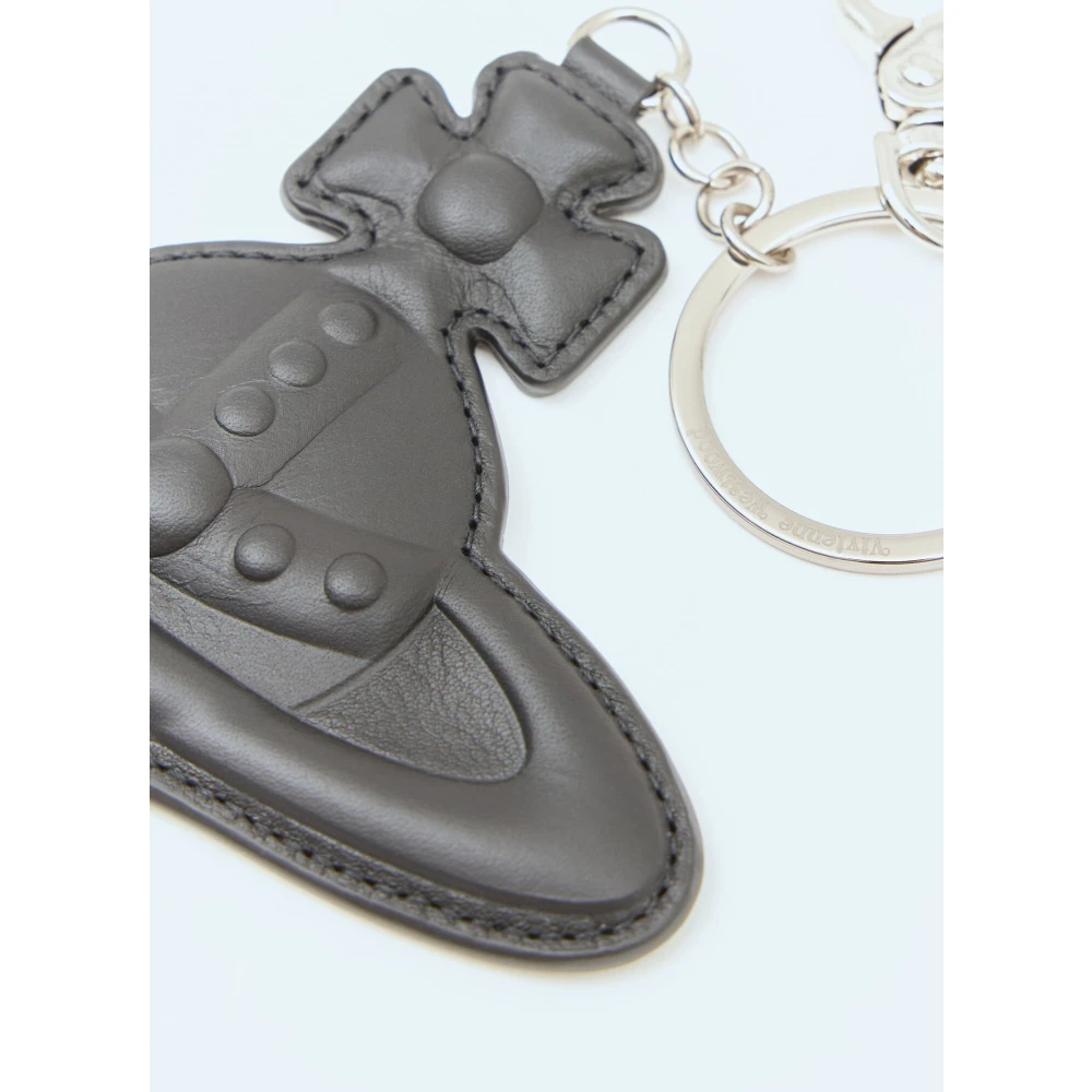 Vivienne Westwood Orb Leren Sleutelhanger Hanger Klip Black Unisex