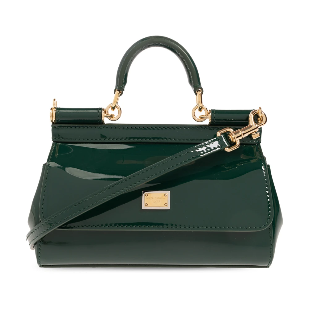 Dolce&Gabbana Satchels Sicily Top Handle Bag Dauphine Calfskin in groen