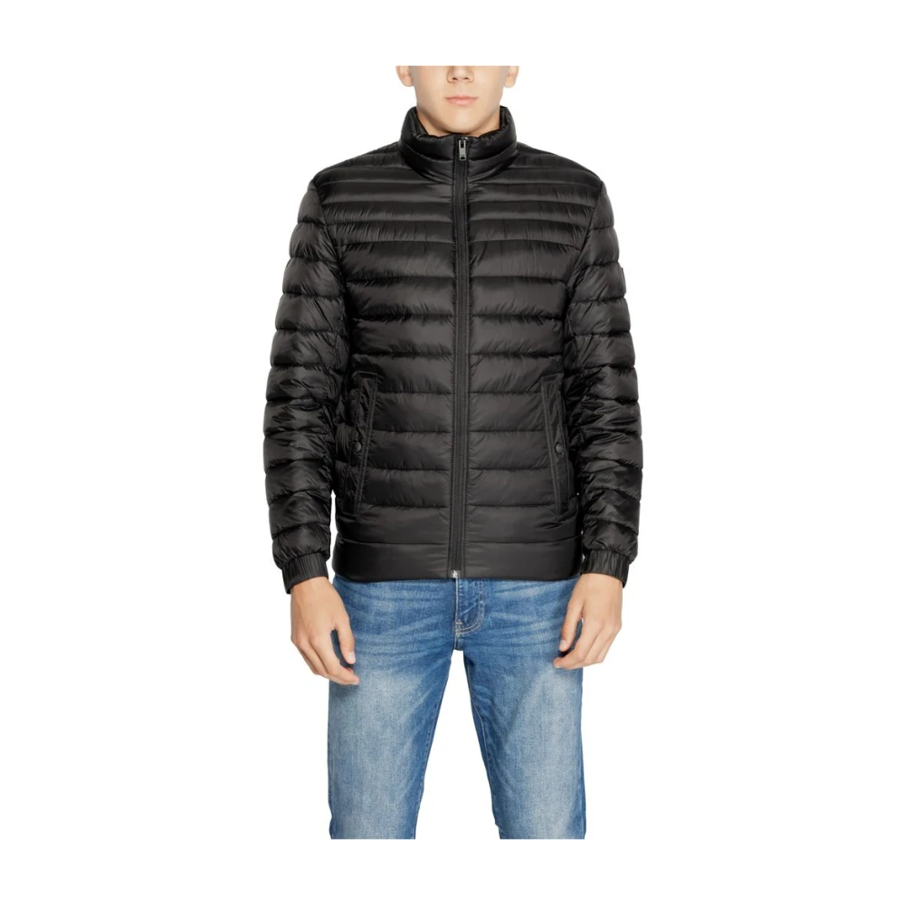 Hugo Boss Zwarte Polyamide Jas voor Mannen Black Heren