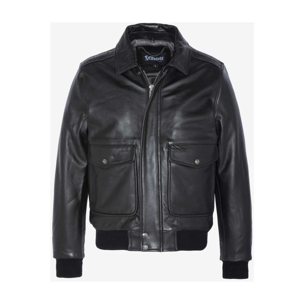 Schott NYC Vintage A-2 Flight Jacket Black Heren
