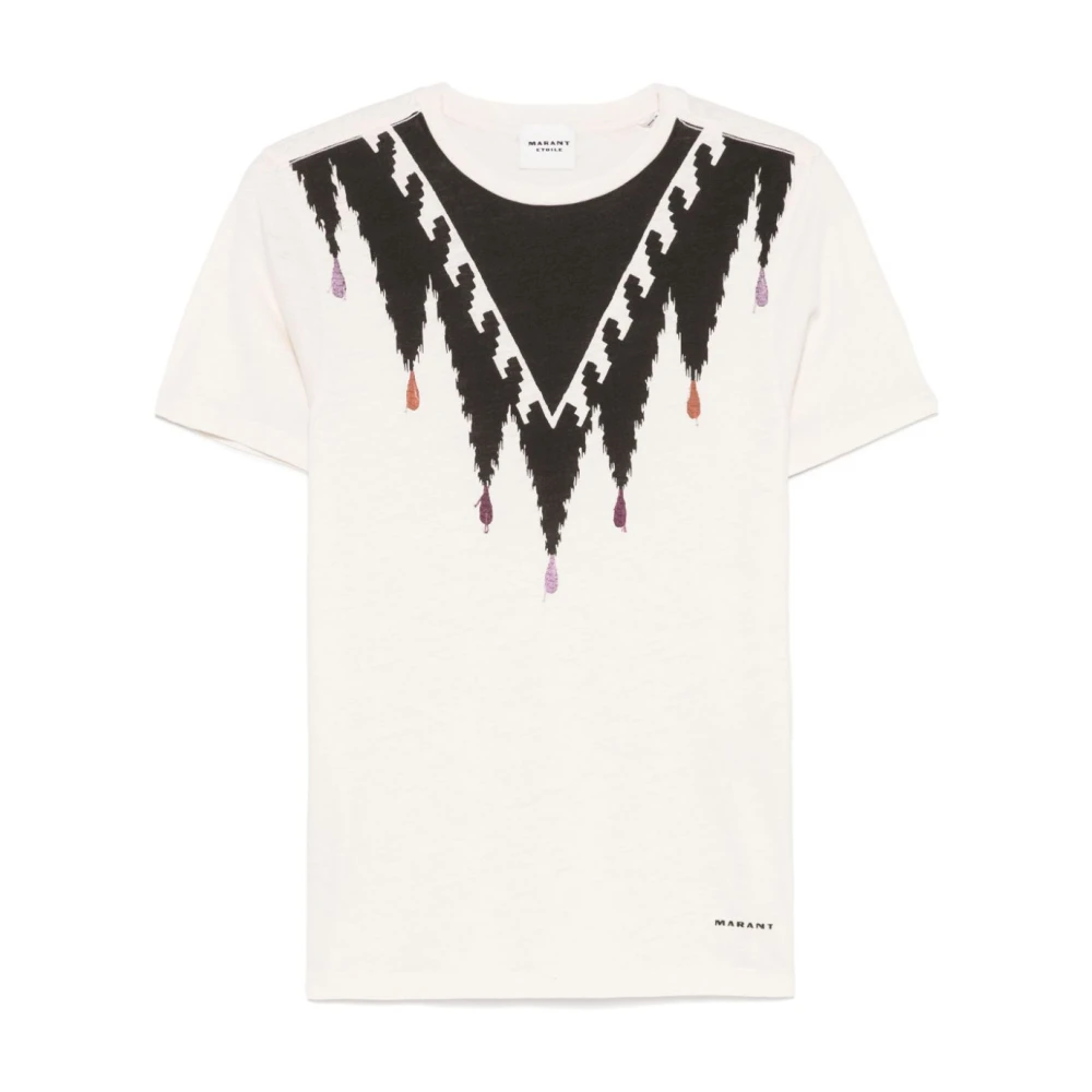 Isabel Marant Étoile Chique Ecru & Zwart T-Shirt Polo Beige Dames