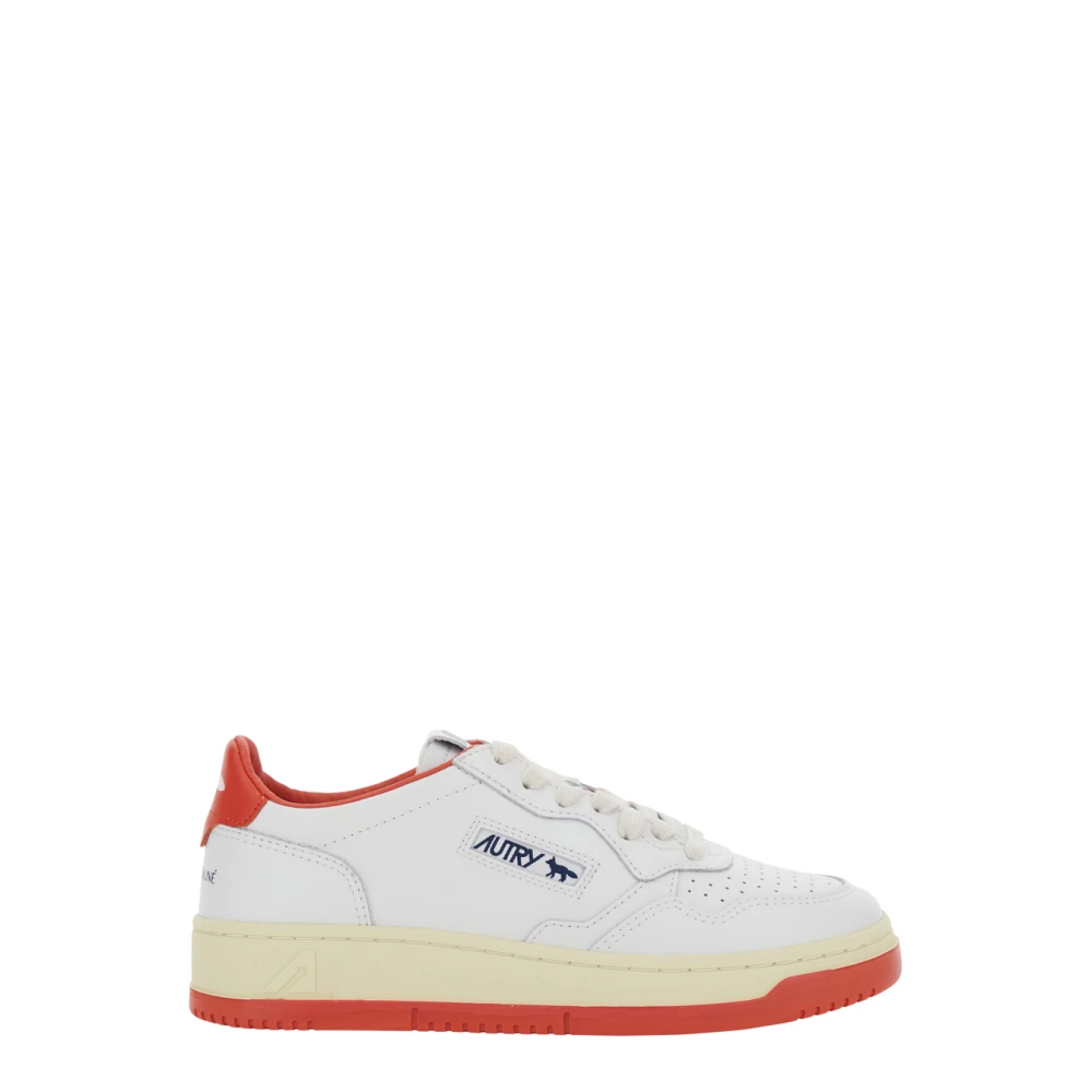 Autry Rode Sneakers Medalist Kitsune Dames Schoenen Wit