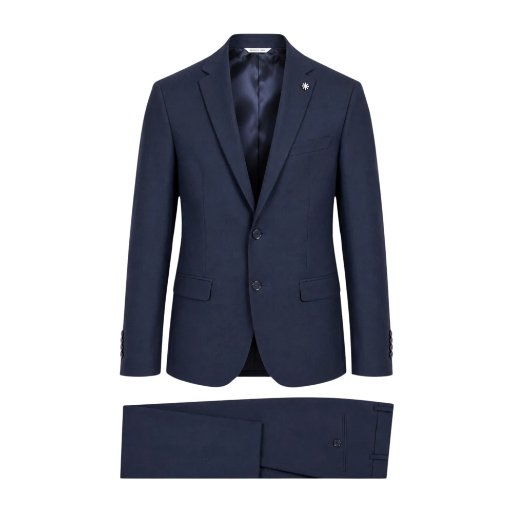 Manuel Ritz Blue Single Breasted Suits - Male - Single Breasted Suits - Xl - Suits