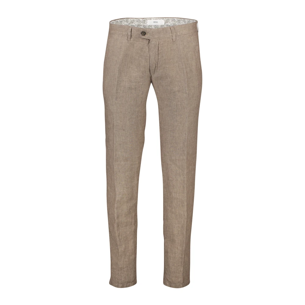 BRAX Bruine Linnen Chino Broek Brown Heren