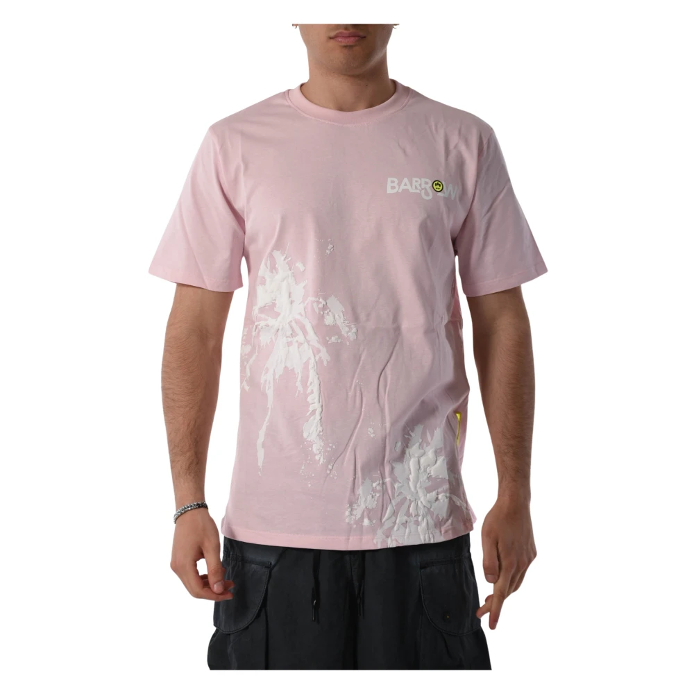 Barrow Grafische Print T-shirt Pink Heren
