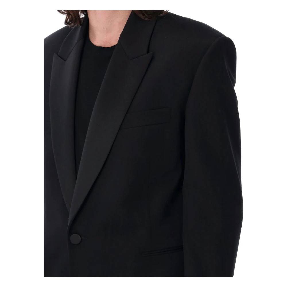 Saint Laurent Zwart smokingjasje met puntrevers Black Heren