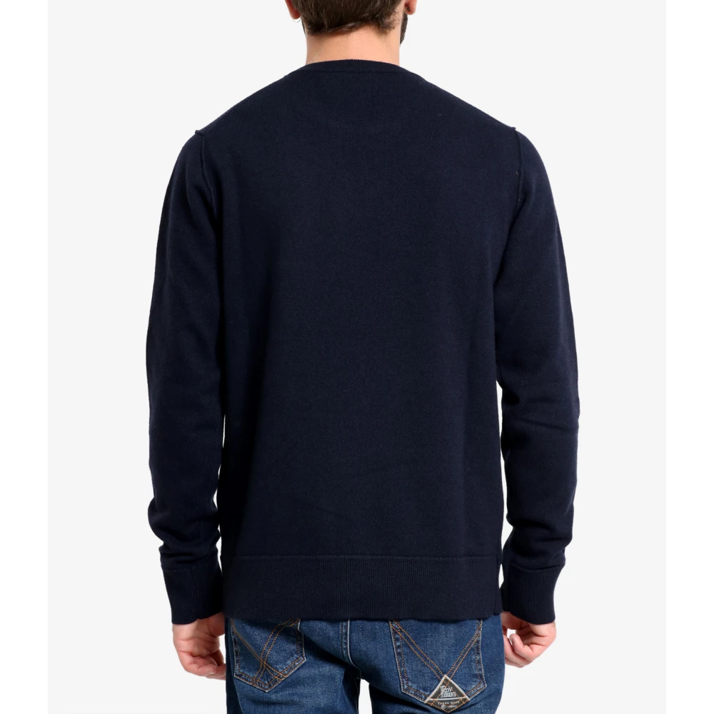 Roy Roger's Blauwe Wol Kasjmier Trui Blue Heren