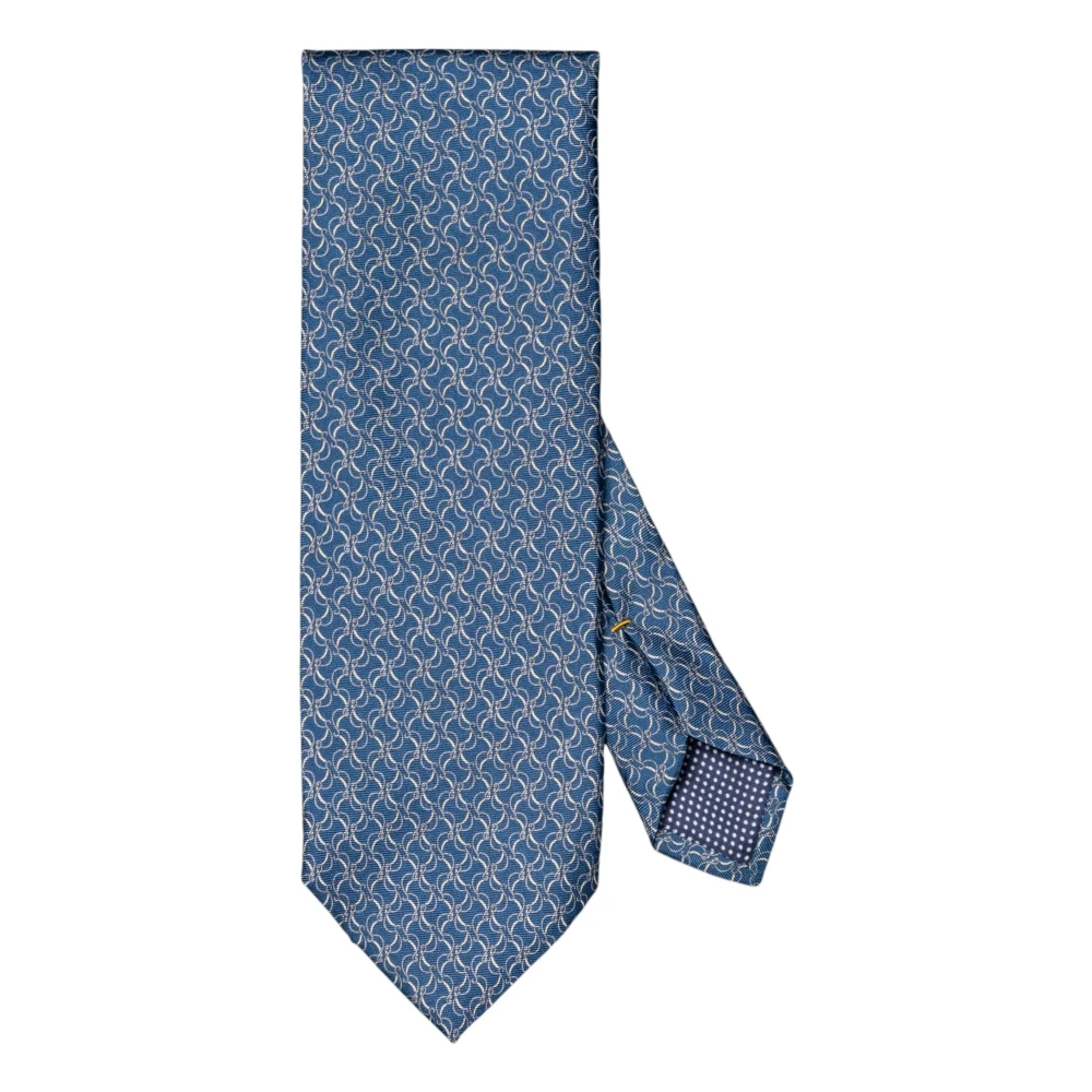Eton Men's Blue Navy Geometric Silk Tie